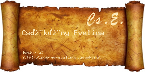 Csákány Evelina névjegykártya